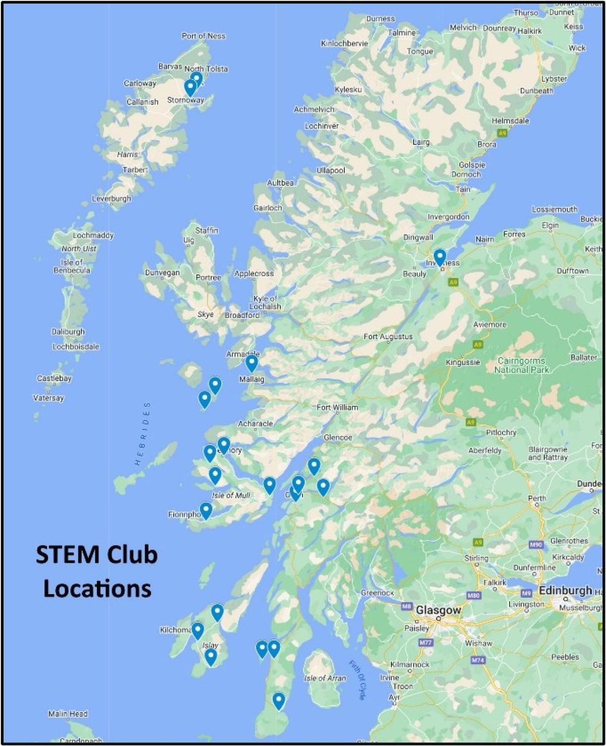 AfRIS STEM Clubs - Location Map