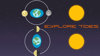 Explore Tides - Thumbnail - Moon-Earh-Sun system showing neap and spring tides