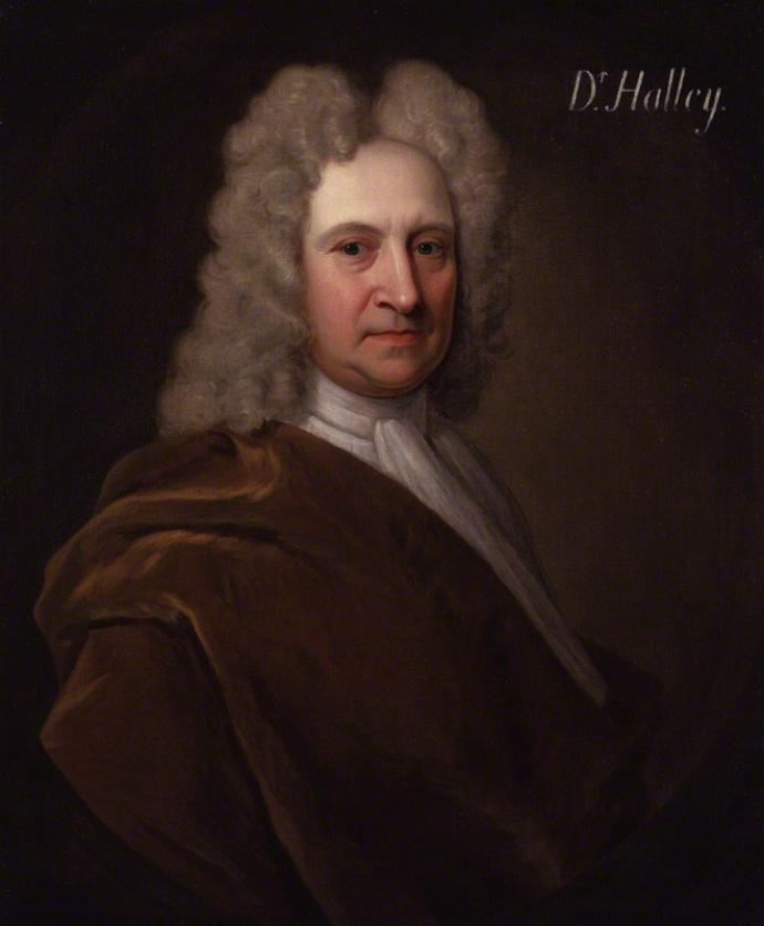 A portrait paining of Edmond Halley.